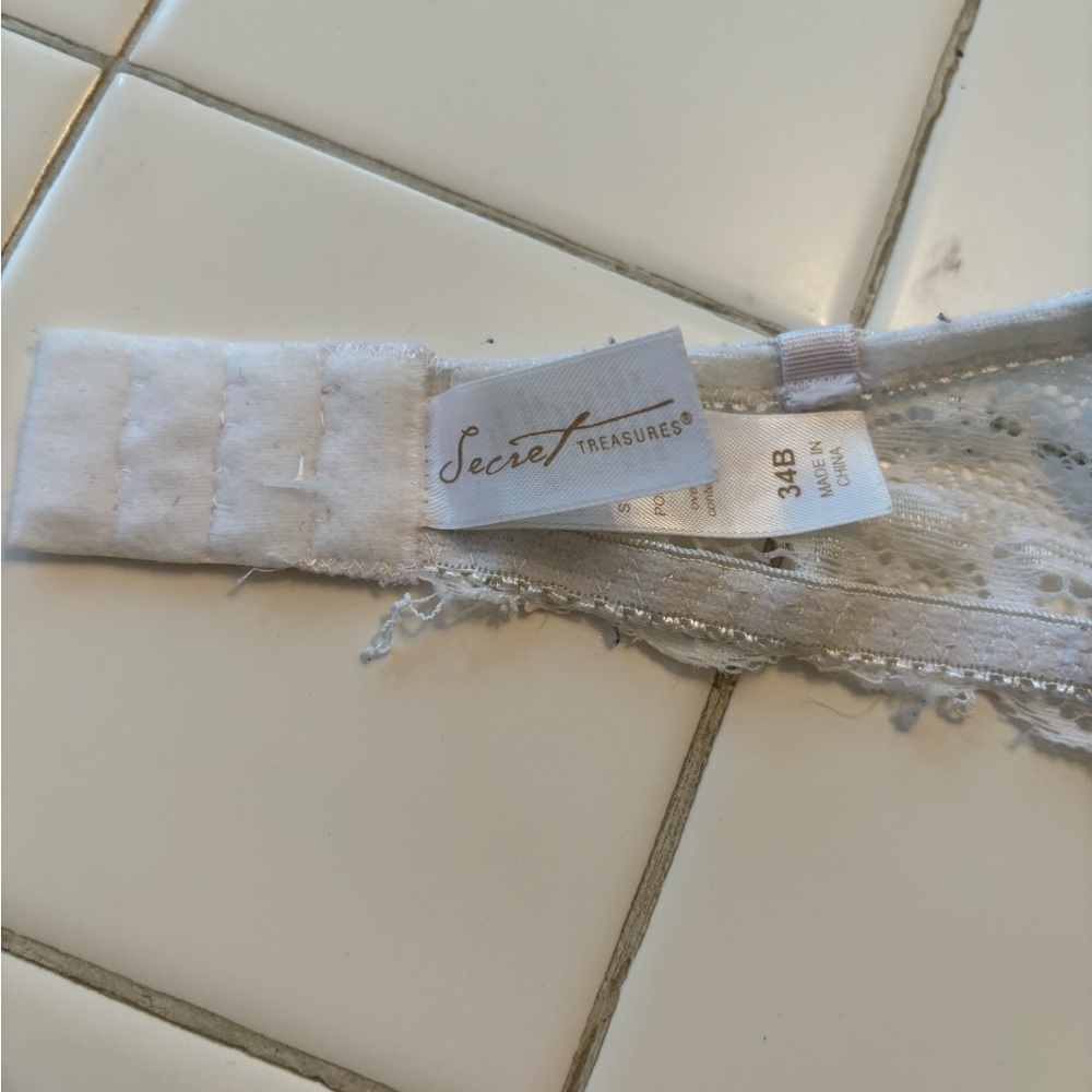 Secret Treasures white strapless bra lace detail 34d sexy - Picture 11 of 13